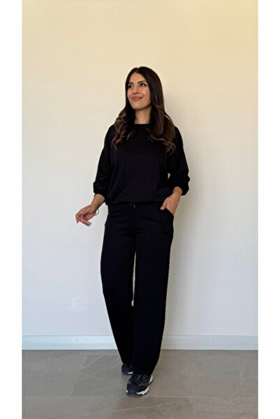 Efnaz style Women's Long Sleeve Crew Neck Viscose Two Thread Blouse and Pants...