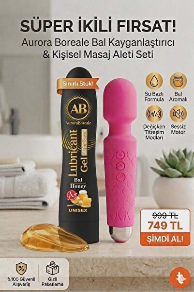 AuroraBoreale Büyük Boy Bal Aromalı Kayganlaştırıcı Jel 20 Modlu Şarjlı Titre...