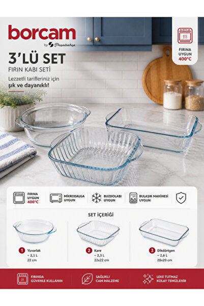 Paşabahçe 3’lü borcam set