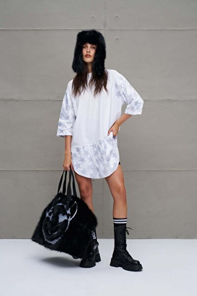 #vdr viadellerose Beyaz Oversize T-shirt 18245