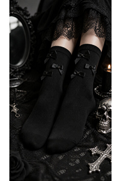 Sublime Butik Women's Bowknot Detailed Black Scented and Washable Gothic / Pe...