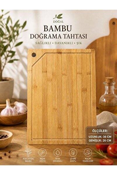 TUNAY Bambu Kesme Tahtası 36x26