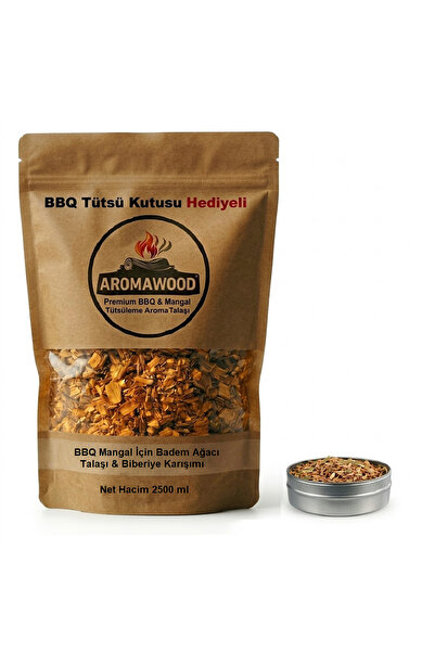 Grill Mangal & Bbq Barbekü Için Nonpareil Badem Ağacı & Biberiye Tütsüleme Aroma Talaşı
