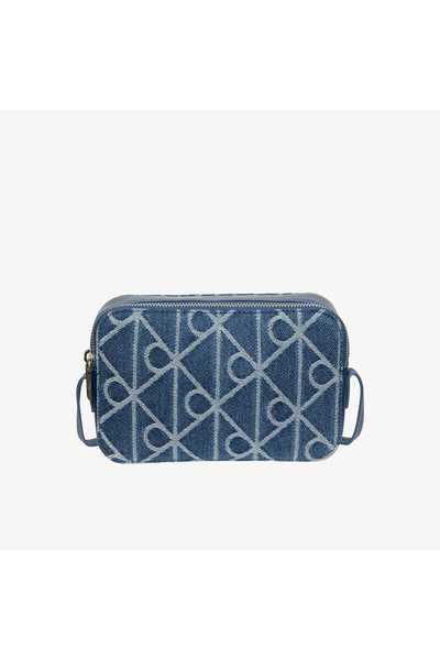 Calvin Klein Emblem Denim Camera Kadın Mavi Çapraz Çanta