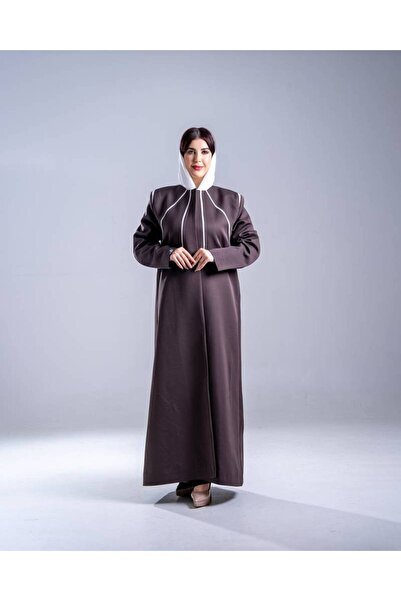 elegant hijab رمادي فحمي مع بليزر أبيض