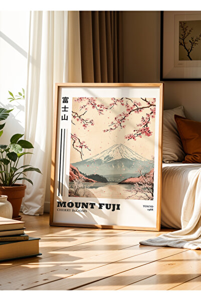 Creatick Design Doğal Ahşap Çerçeveli Modern Japon Tabloları: Japandi Tarzı M...