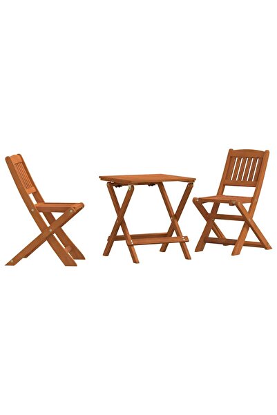 vidaxl Set bistro pentru copii, 3 piese, lemn masiv de eucalipt