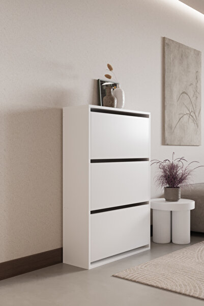 AWOX SAMBA Düşer Kapaklı Ayakkabılık Modern Antre Hol Dolabı Ayakkabı Düzenle...