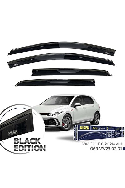 Niken Volkswagen Golf 8 Cam Rüzgarlığı Siyah Kromlu 2021- 4'Lü