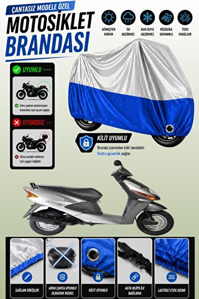Cemku Twin Top Gray - Bottom Blue Honda Scv 100 F Beat Compatible Engine Cove...