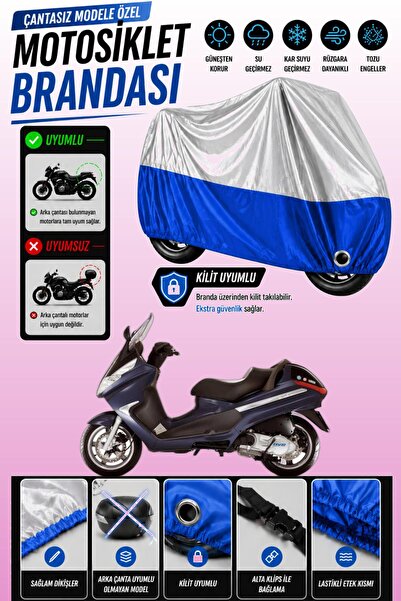 Cemku Twin Top Gray - Bottom Blue Piaggio X8 200 Compatible Engine Cover, Rea...