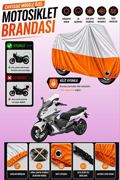Cemku Twin Top Gray - Bottom Orange Bmw C 650 Sport Compatible Engine Cover, ...