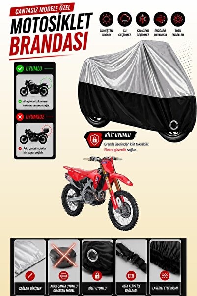 Cemku Twin غطاء محرك متوافق مع هوندا CRF 250 باللون الرمادي من الأعلى والأسود...