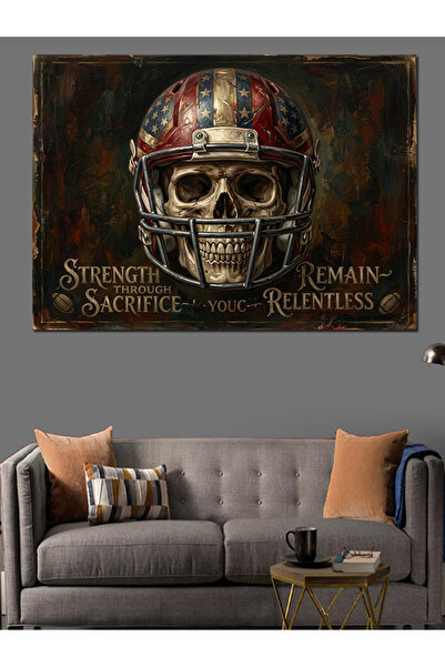 Artmeg Casca de protecție cu craniu și pânză decorativă pentru fotbal america...