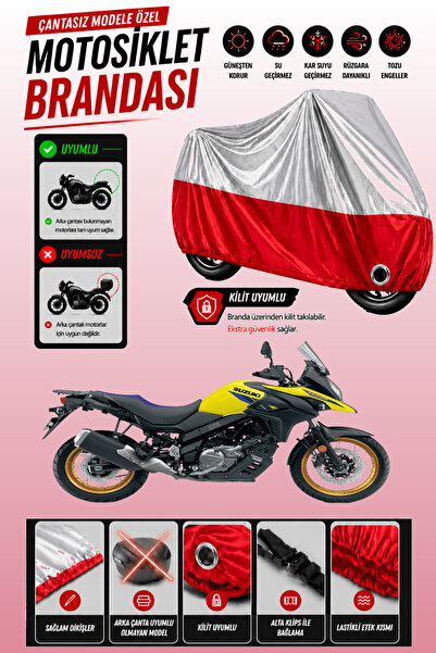 Cemku Twin Top Gray - Bottom Red Suzuki V-Strom 650 Xt Abs Compatible Engine ...