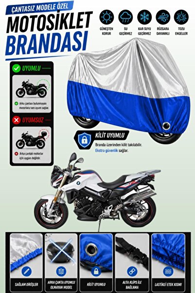 Cemku Twin غطاء محرك علوي رمادي - سفلي أزرق متوافق مع سيارة BMW F 800 R، غير ...