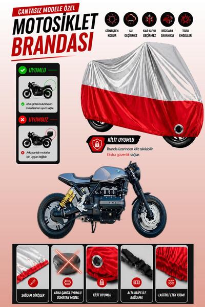Cemku Twin غطاء محرك متوافق مع سيارة BMW K 1100 LT باللون الرمادي من الأعلى و...
