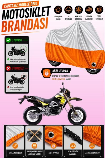 Cemku Twin Top Gray - Bottom Orange Kanuni Cross 150 Compatible Engine Cover,...