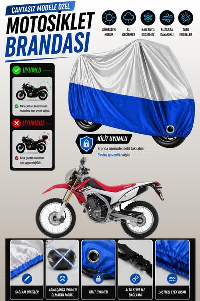 Cemku Twin غطاء محرك متوافق مع هوندا CRF 250 L باللون الرمادي من الأعلى والأز...