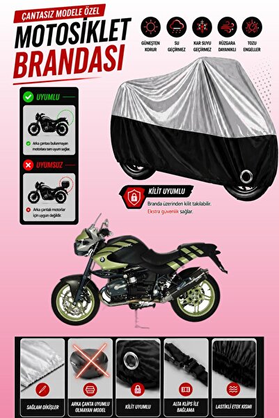 Cemku Twin غطاء محرك متوافق مع سيارة BMW R 1150 R باللون الرمادي من الأعلى وا...