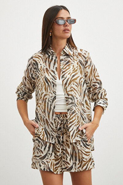UTERPE Animal Print Gömlek