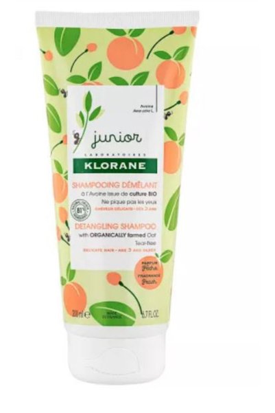 Klorane Peach-scented detangling shampoo for hair, Junior, Shampoo, 200 ml