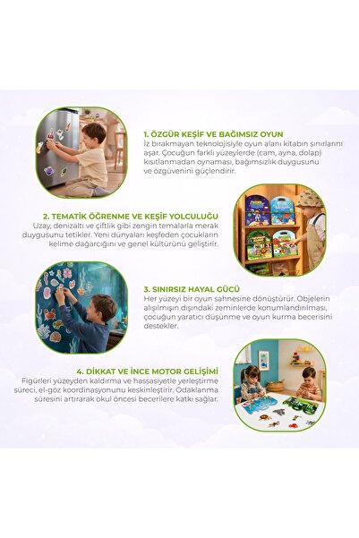 Diytoy Nano Vantuzlu Bitmeyen Sticker Seti - Yıkanabilir, Yırtılmaz Eğitici Tekrar Tekrar Yapışan Bitmeyen Nano Vantuz Sticker