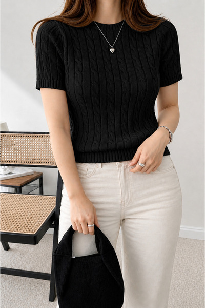 Gülce moda Women's Basic Short Sleeve Summer Knitwear Blouse T-Shirt