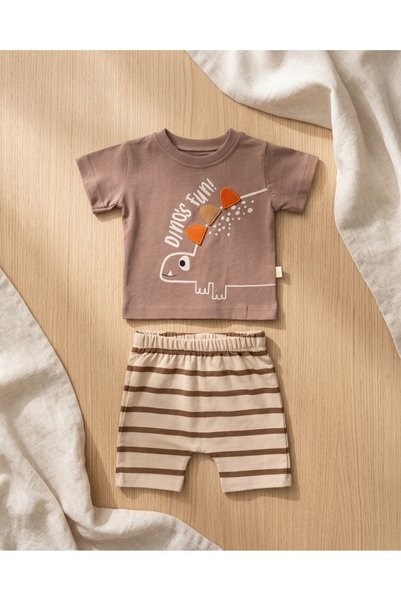 Babexi Dinosaur Striped 2-Piece Set for Boys