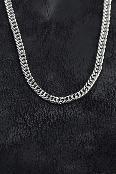 Inure Jewelry 316L Steel Silver Color Curb Model Chain Men's Necklace