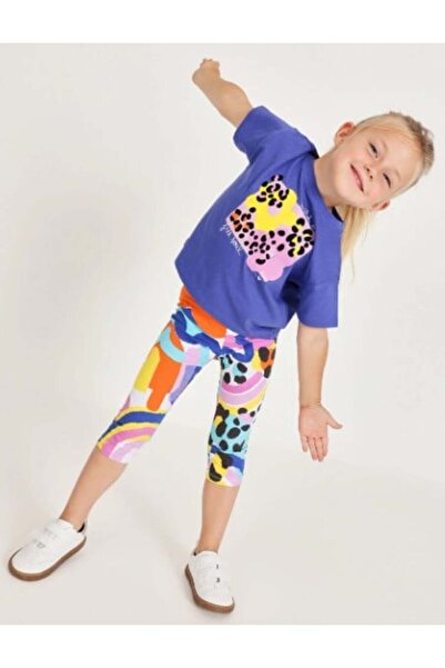 Tuc Tuc Girl's Abstract Printed Tights Set 2-8 Years Old Purple