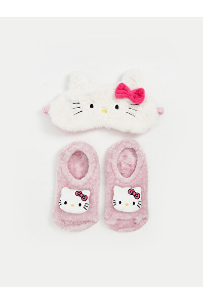 LC Waikiki Hello Kitty Patterned Non-Slip Sole Girls' Homewear Socks and Slee...