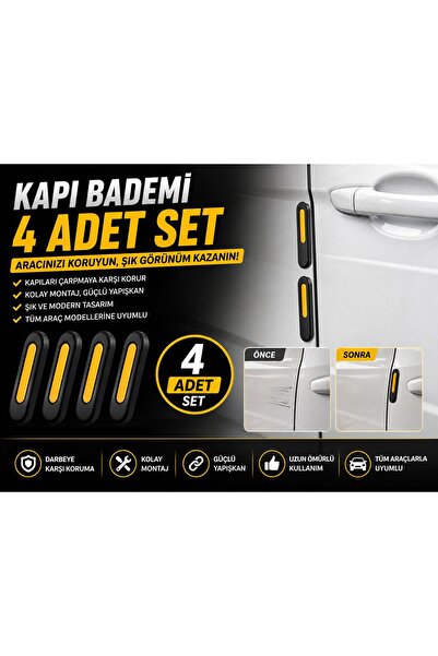 zifona Reflektörlü Geçmeli Kapı Bademi Kapı Koruyucu Sarı
