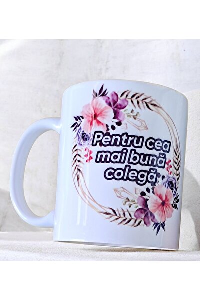 Irinuca Gifts Cana pentru cea mai buna colega+ breloc gratuit