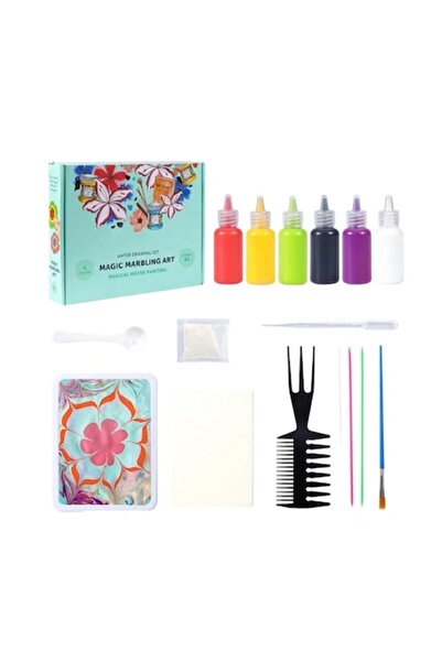 Stuniko ® Set de vopsele marmorate, Joc creativ pentru copii, accesorii inclu...