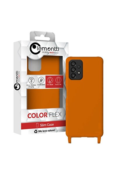 lemontti Husa Silicon cu Snur Samsung Galaxy A33 5G Portocaliu (protectie 360...