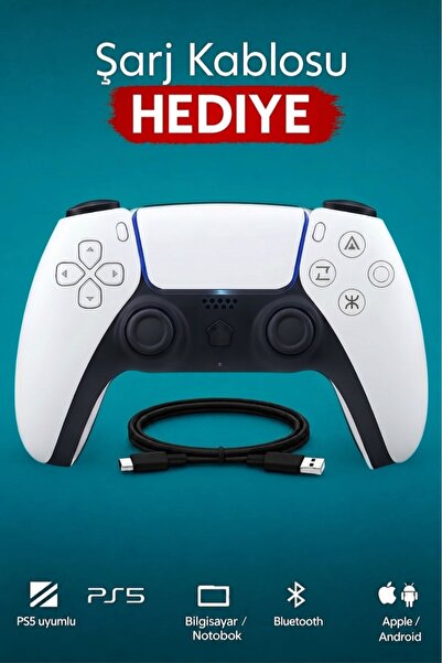NEFFO PS5 Oyun Kolu Joystick PlayStation 5 Tam Uyumlu Muadil