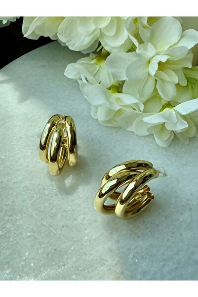 Merishe Jewerly حلق ذهبي ثلاثي الشكل