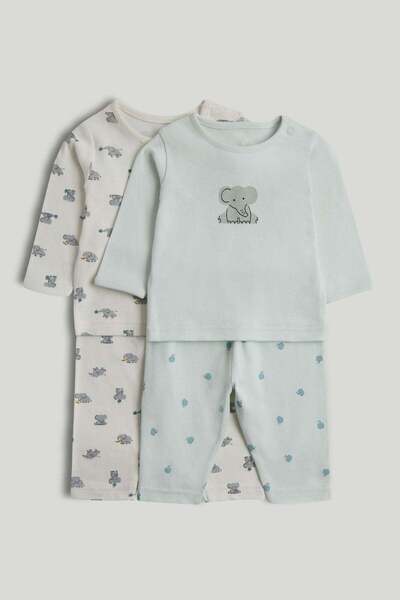 MOTHERCARE 2 Pack Elephant Pyjamas