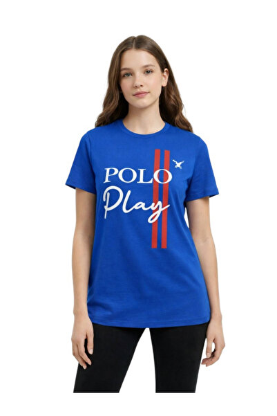 Polo Play By Styli تي شيرت للفتيات المراهقات برقبة دائرية وشعار جرافيك