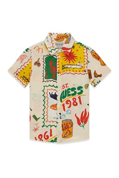 Guess Erkek Çocuk Desenli Gömlek