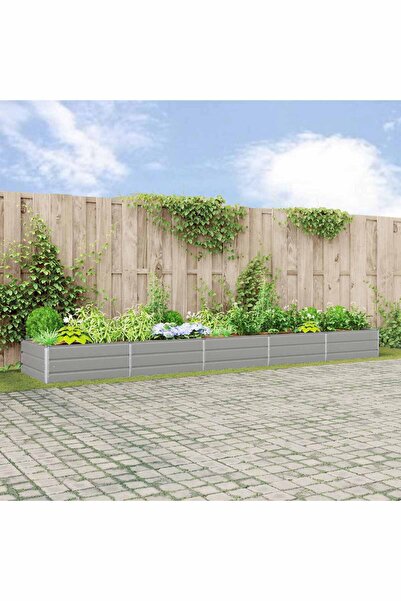 vidaxl Jardiniera Gri deschis 480 x 100 x 45 cm Otel Galvanizat