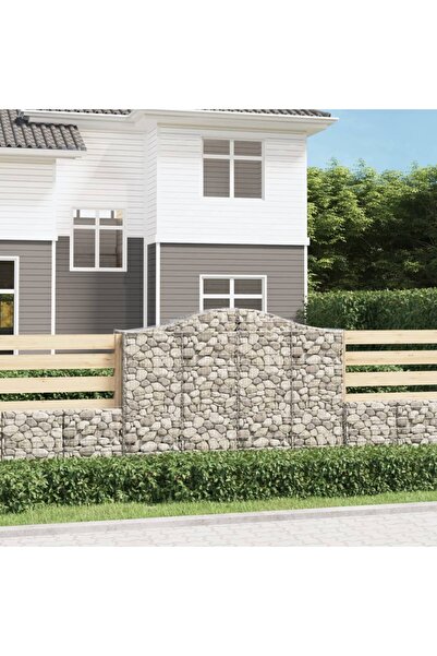 vidaxl Cosuri gabion arcuite 50 buc, 200x50x140/160cm, fier galvanizat