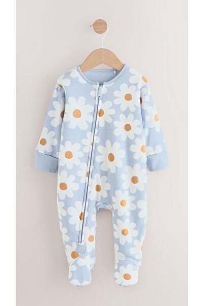 Next Baby Pamuklu Mavi Çiçekli 2.5 TOG Dolgulu Uyku Tulumu