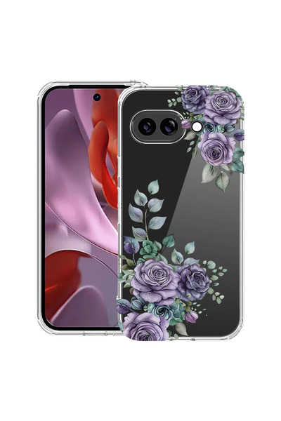 bestcase Husă Antișoc pentru Google Pixel 9 / Pixel 9 Pro, Florală - Roz Past...