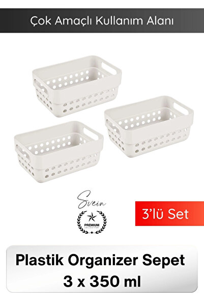 Svein #Organizer 350 ML Plastik Organizer Sepet 3’lü Set Çok Amaçlı Düzenleyi...