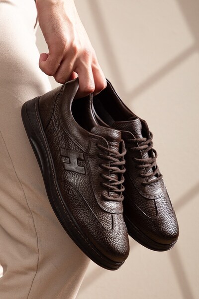 depderi 100% Genuine Leather, Men's Casual Full Leather Shoes