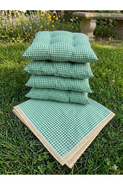 ESPERA HOME DESİGN 5 parça Piknik Minder ve Örtü Seti 170x170 cm örtü, 40x40 ...