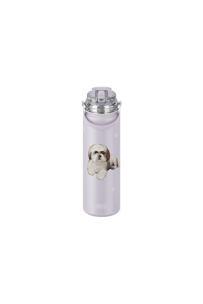 E&S Pets Double Wall Vacuum Insulation Shih Tzu Printed Water Bottle 24oz