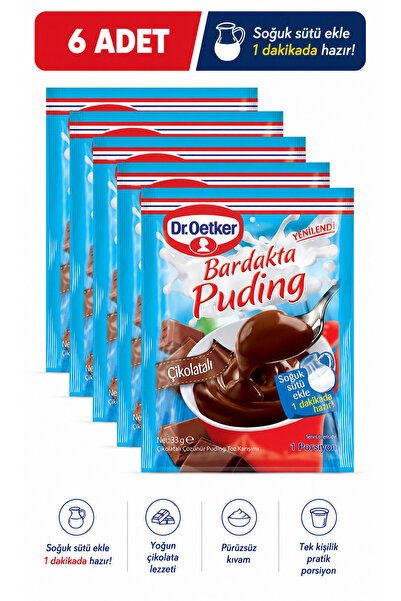 Dr. Oetker Bardakta Puding Çikolatalı 6x35 Gr
